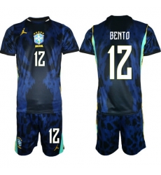 Youth Brazil 2026 FIFA World Cup Blue Away Soccer Jersey BENTO #12
