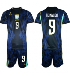 Youth Brazil 2026 FIFA World Cup Blue Away Soccer Jersey RONALDO #9