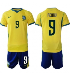 Youth Brazil 2026 FIFA World Cup Yellow Home Soccer Jersey PEDRO #9