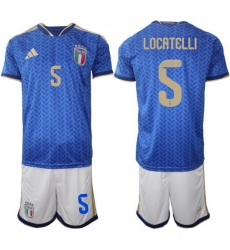 Italy Home Blue Soccer Jersey 0006