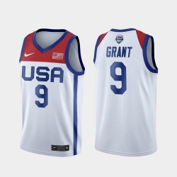 Men's USA Team Jerami Grant Home White 2021 Tokyo Olympics Jersey