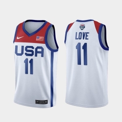 Men's USA Team Kevin Love Home White 2021 Tokyo Olympics Jersey