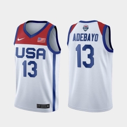 en's USA Team Bam Adebayo Home White 2021 Tokyo Olympics Jersey