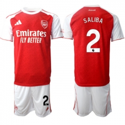 Men Arsenal 2026 Soccer Jerseys Red White #2 SALIBA