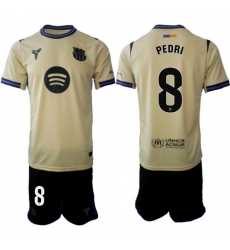 Men FC Barcelona 2026 Soccer Jerseys Beige #8 PEDRI