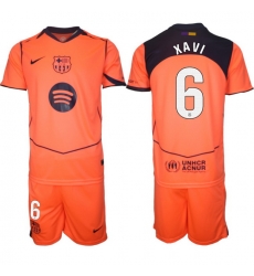 Men FC Barcelona 2026 Soccer Jerseys Orange #6 XAVI