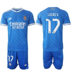 Men Real Madrid 2026 Soccer Jerseys Blue #17 LUCAS V.