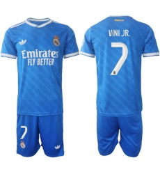 Men Real Madrid 2026 Soccer Jerseys Blue #7 VINI JR.
