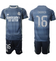 Men Real Madrid 2026 Soccer Jerseys DarkBlue #16 ENDRICK