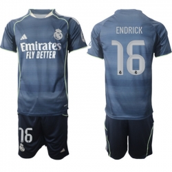 Men Real Madrid 2026 Soccer Jerseys DarkBlue #16 ENDRICK