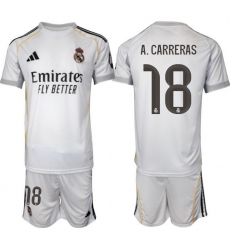 Men Real Madrid 2026 Soccer Jerseys White #18 A.CARRERAS