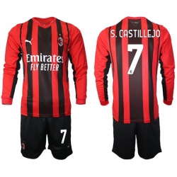 Men AC Milan Long Sleeve Soccer Jerseys 512