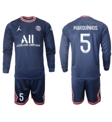 Men Paris Saint Germain Long Sleeve Soccer Jerseys 560