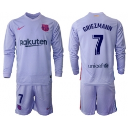 Men Barcelona Long Sleeve Soccer Jerseys 553