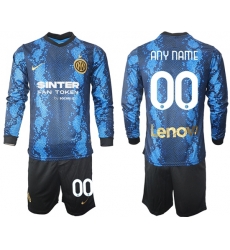 Men Inter Milan Long Sleeve Soccer Jerseys 500 Customized