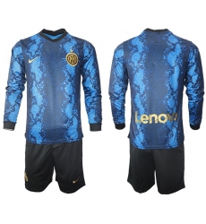 Men Inter Milan Long Sleeve Soccer Jerseys 521