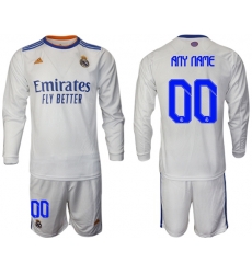 Men Real Madrid Long Sleeve Soccer Jerseys 556 Customized