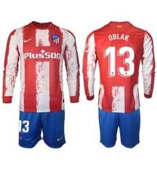 Men Atletico de Madrid Long Sleeve Soccer Jerseys 515