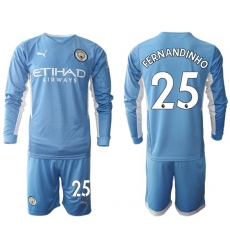 Men Manchester City Long Sleeve Soccer Jerseys 503