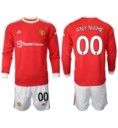 Men Manchester United Long Sleeve Soccer Jerseys 509 Customized