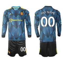 Men Manchester United Long Sleeve Soccer Jerseys 542 Customized