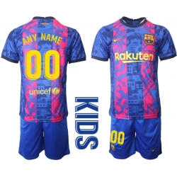 Kids Barcelona Soccer Jerseys 001 Customized