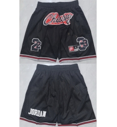 Men Chicago Bulls  Michael Jordan Black Shorts001  Run Small 