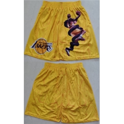 Men Los Angeles Lakers Gold Shorts