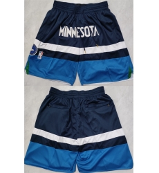 Men Minnesota Timberwolves Navy Shorts