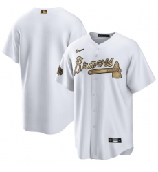 Men Atlanta Braves Blank 2022 All Star Cool Base White Stitched Baseball Jersey