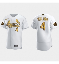 Men St.Louis Cardinals Yadier Molina 2022 Mlb All Star Game White Gold Men Jersey