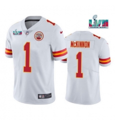 Men Women Youth Toddler Kansas City Chiefs 1 Jerick McKinnon White Super Bowl LVII Patch Vapor Untouchable Limited Stitched Jersey