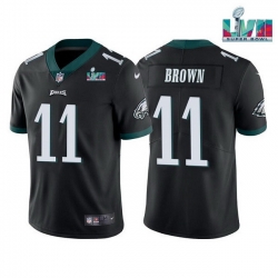 Men Women Youth Toddler Philadelphia Eagles 11 A J  Brown Black Super Bowl LVII Patch Vapor Untouchable Limited Stitched Jersey