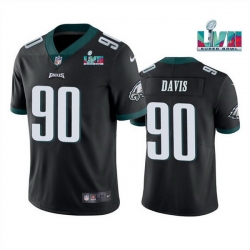 Men Women Youth Toddler Philadelphia Eagles 90 Jordan Davis Black Super Bowl LVII Vapor Untouchable Limited Stitched Jersey