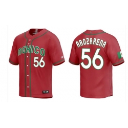 Men Mexico Baseball 56 Randy Arozarena 2023 Red World Baseball Classic Stitched Jersey