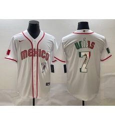 Men Mexico Baseball 7 Julio Urias 2023 White World Baseball Classic Stitched Jersey