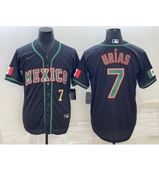 Men's Mexico Baseball #7 Julio Urias 2023 Black World Baseball Classic Stitched Jerseys 3