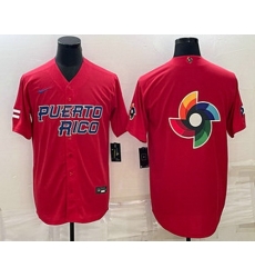 Men's Puerto Rico Baseball 2023 Red World Baseball Big Logo With Patch Classic Stitched Jerseys