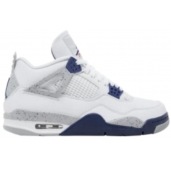 Air Jordan 4's Midnight Navy and white Shoes