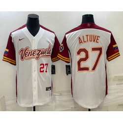 Men Venezuela Baseball #27 Jose Altuve Number 2023 White World Baseball Classic Stitched Jersey1