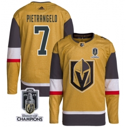 Men Women Youth Vegas Golden Knights #7 Alex Pietrangelo Gold 2023 Stanley Cup Champions Stitched Jersey