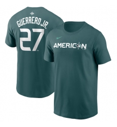 Men Toronto Blue Jays 27 Vladimir Guerrero Jr  Teal 2023 All Star Name Number T Shirt