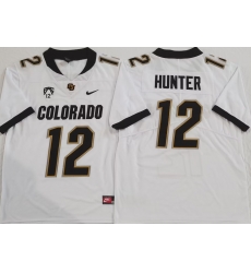 Men Colorado Buffaloes Travis Hunter #12 White Stitched Football Jersey II