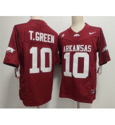 Men Arkansas Razorbacks 10 TAYLEN GREEN Red 2025 F U S E Vapor Limited Stitched Football Jersey Men Arkansas Razorbacks 10 TAYLEN GREEN Red 2025 F U S E Vapor Limited Stitched Football Jersey