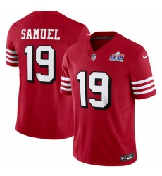 Men San Francisco 49ers 19 Deebo Samuel New Red 2023 F U S E  Vapor Untouchable Limited Stitched Football 2024 Super Bowl LVIII Jersey