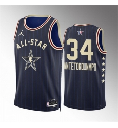 Men 2024 All Star 34 Giannis Antetokounmpo Navy Stitched Basketball Jersey