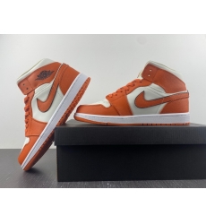 Air Jordan 1 Mid SE port Spice Orange High Cut Men Shoes