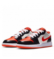 Air Jordan 1  White Orange Low Cut Retro Men Shoes