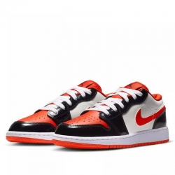 Air Jordan 1  White Orange Low Cut Retro Men Shoes