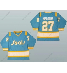 Men Seals #27 MELOCHE blue White Stitched Jersey